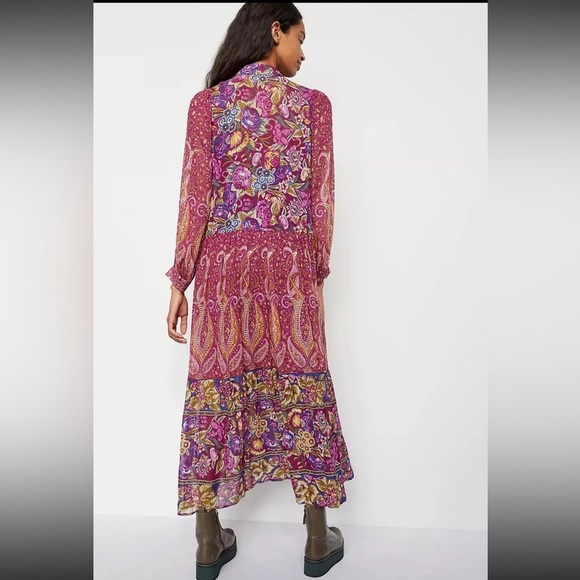 NWOT- Anthropologie - Nikole Floral Paisley BOHO BUTTON DOWN DRESS - Picture 14 of 14